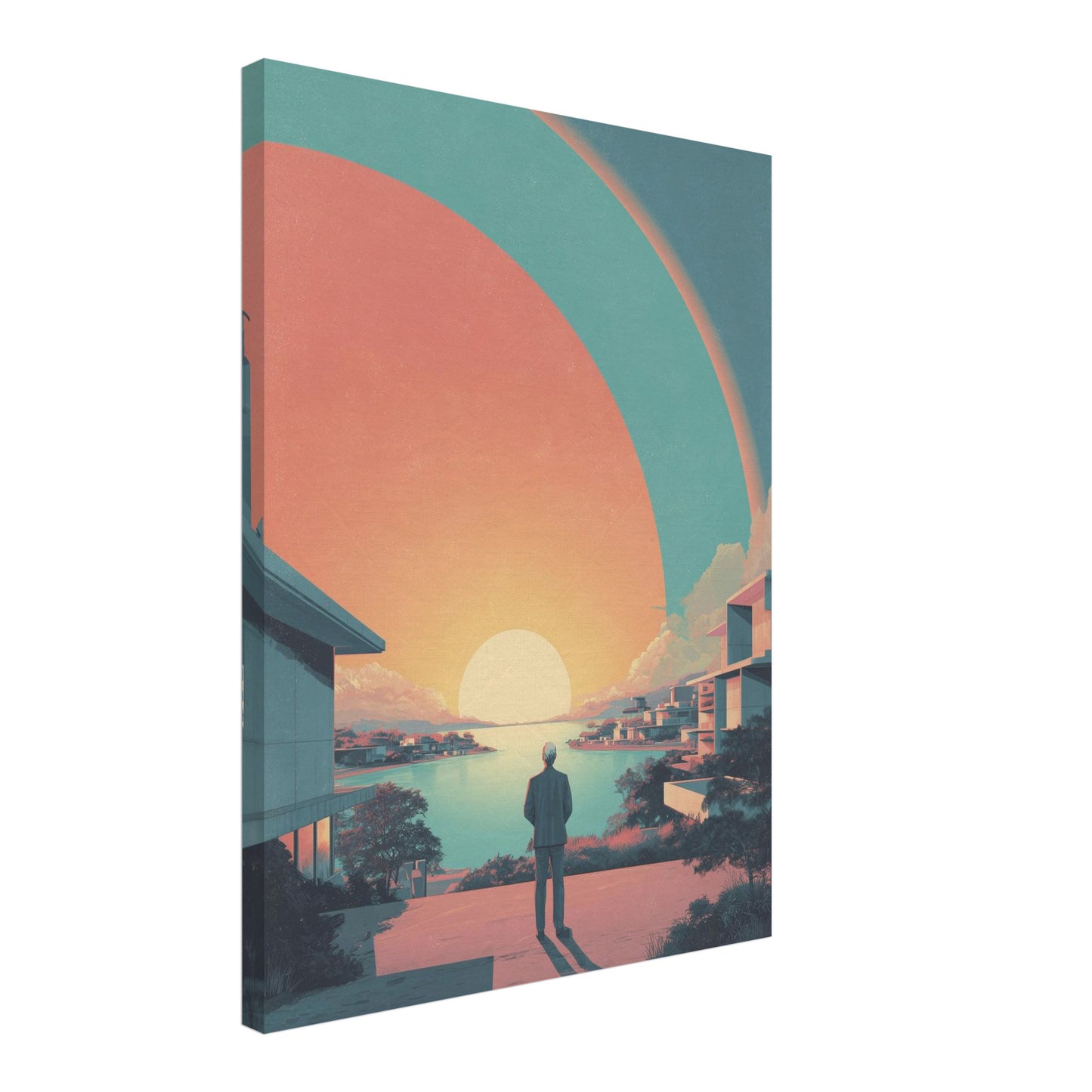 Mann am Wasser Leinwandbild