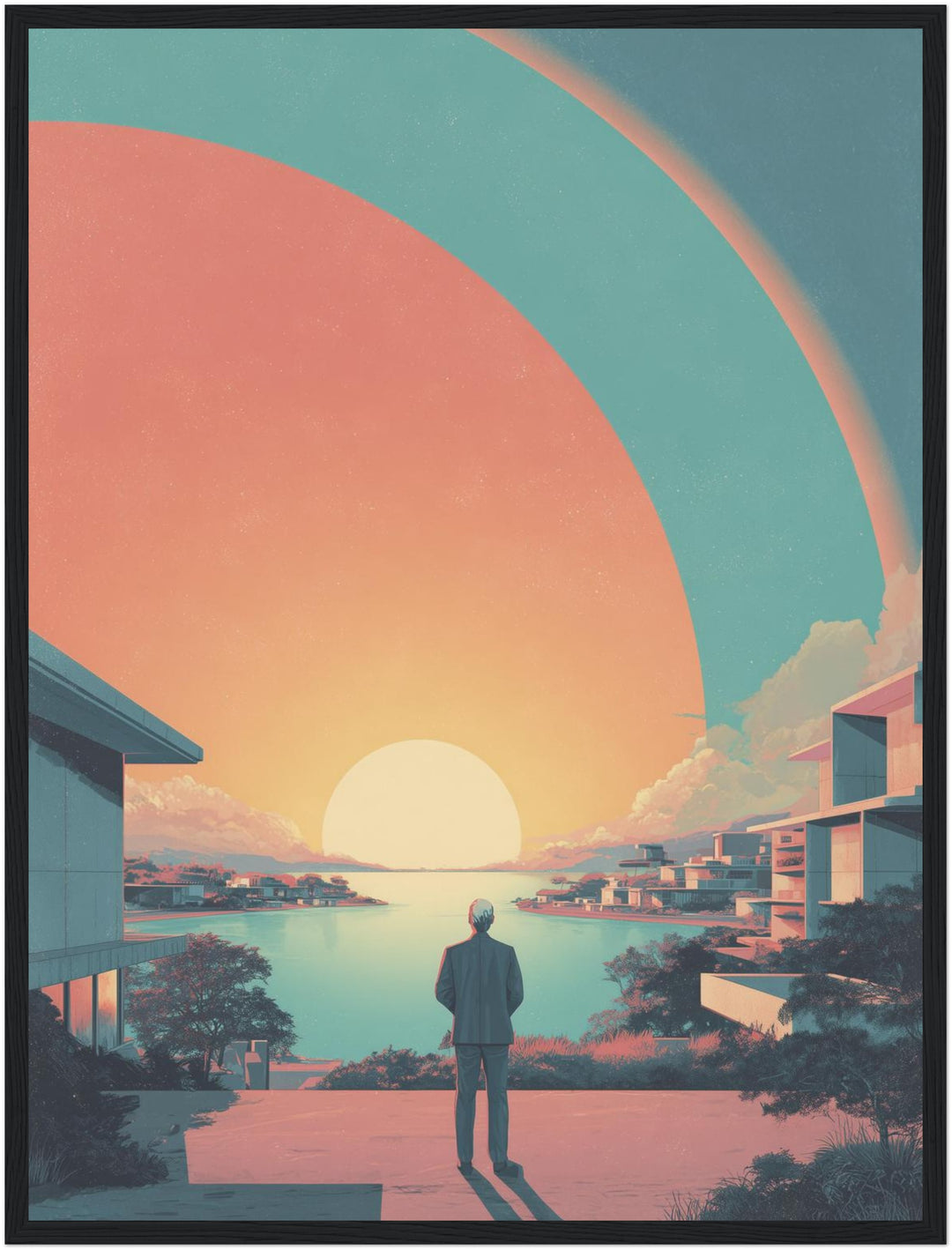 Mann am Wasser Poster abstrakt – mattes Kunstdruck-Papier – Ansicht 4