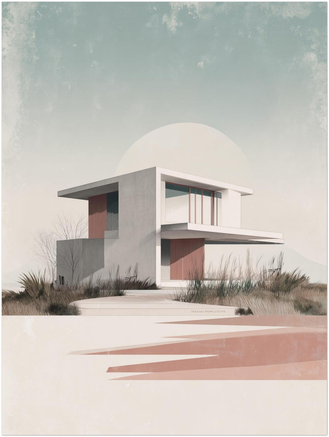 Modernes Haus abstrakt – Wandkunst