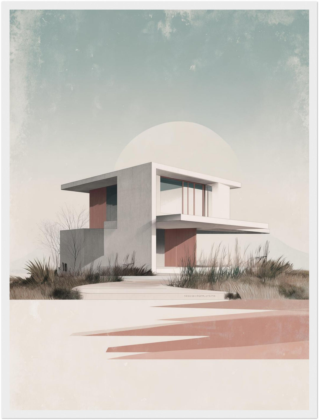Modernes Haus Poster abstrakt – mattes Kunstdruck-Papier – Ansicht 4