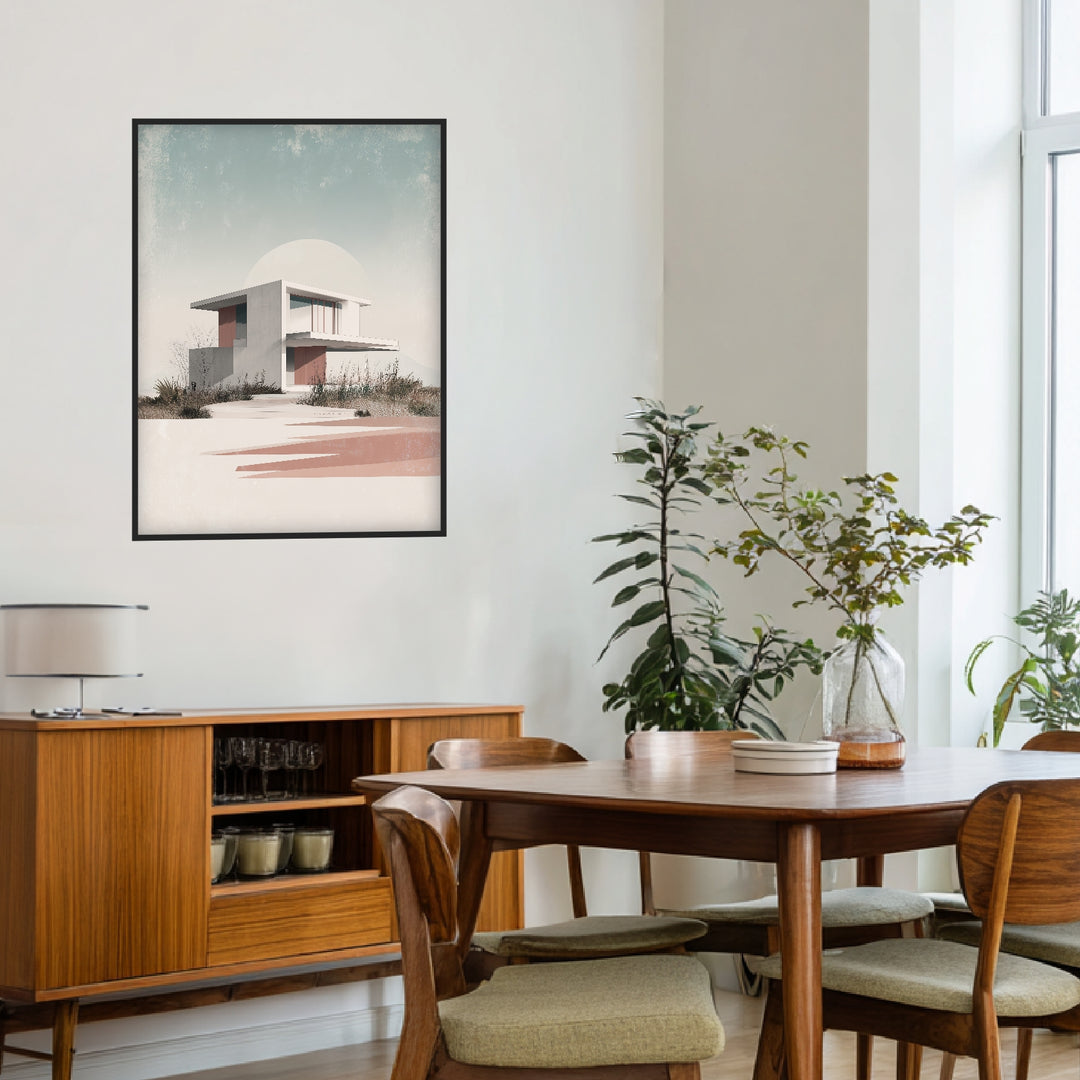 Modernes Haus Poster abstrakt – mattes Kunstdruck-Papier – Ansicht 3