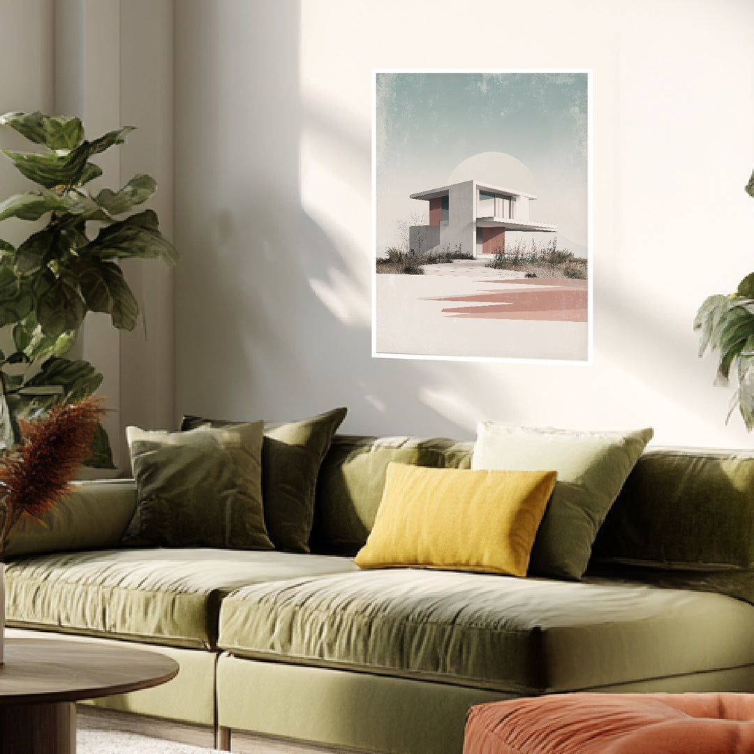 Modernes Haus Poster abstrakt – mattes Kunstdruck-Papier – Ansicht 6