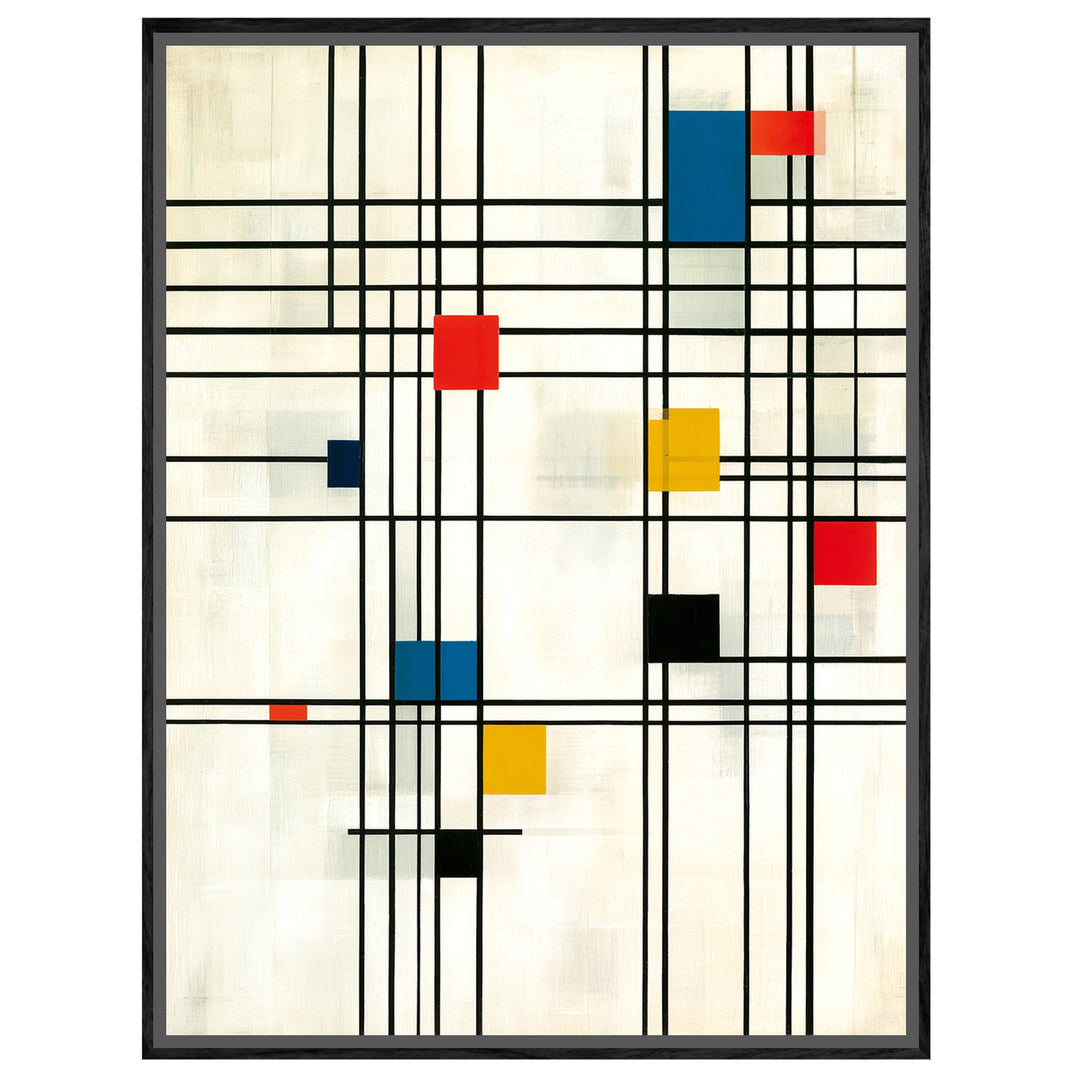 Retro Raster in Primärfarben Leinwandbild – Leinwandbild