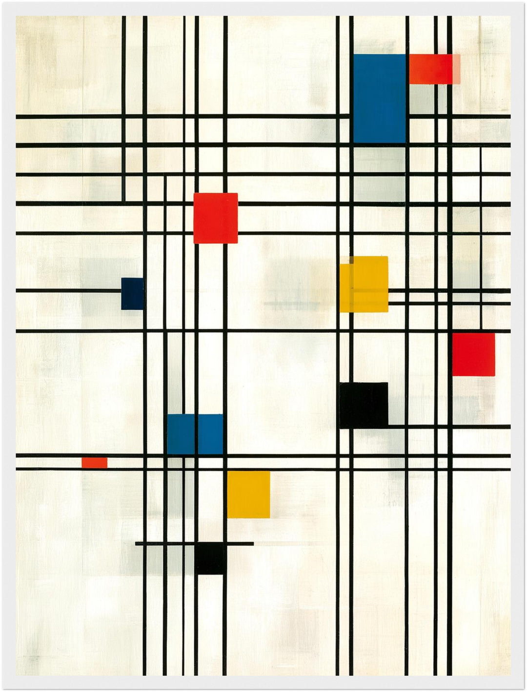 Retro Raster in Primärfarben Poster – Weißer Rahmen – Produktfoto