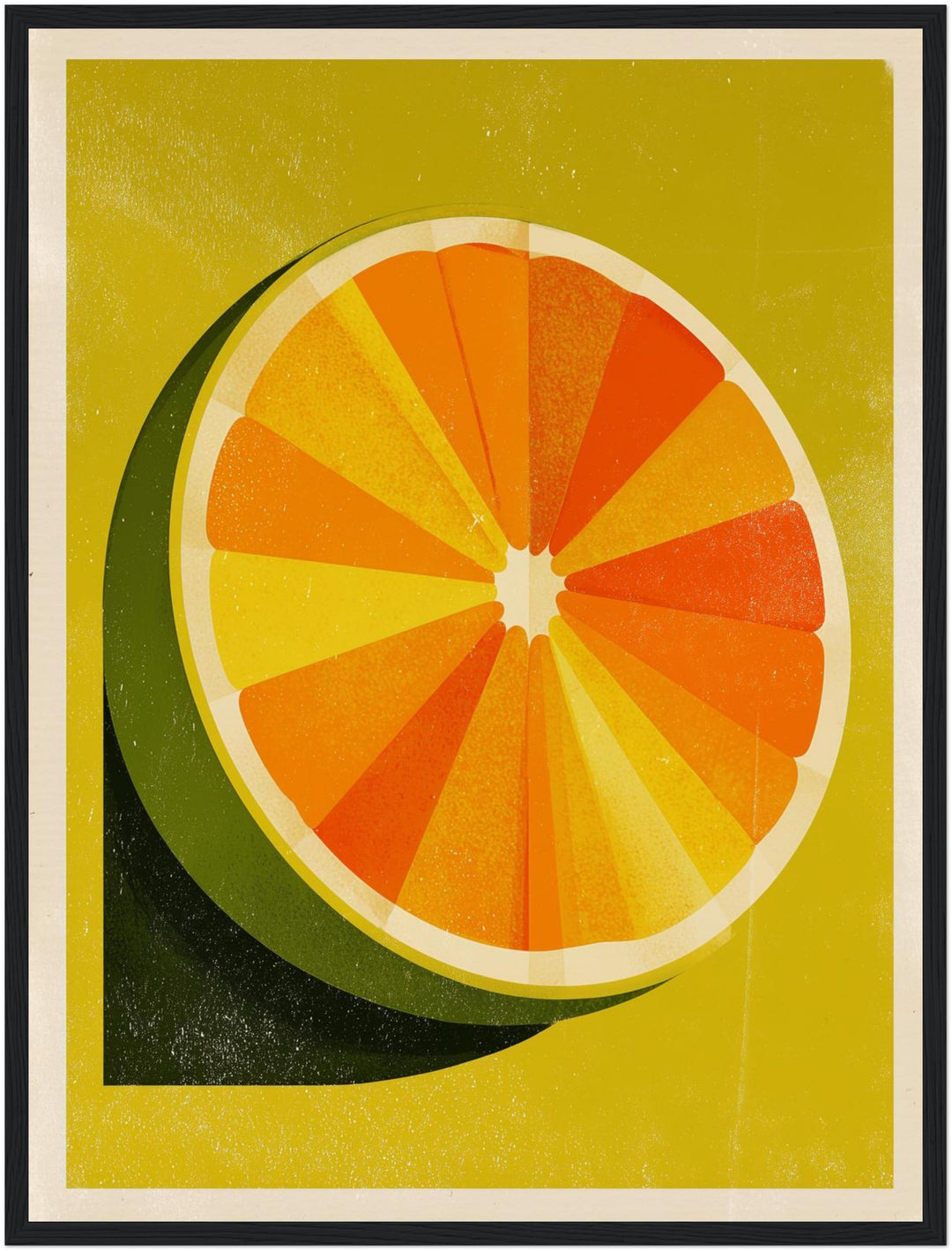 Orangen Scheibe Grafik Poster Retro – mattes Kunstdruck-Papier – Ansicht 5