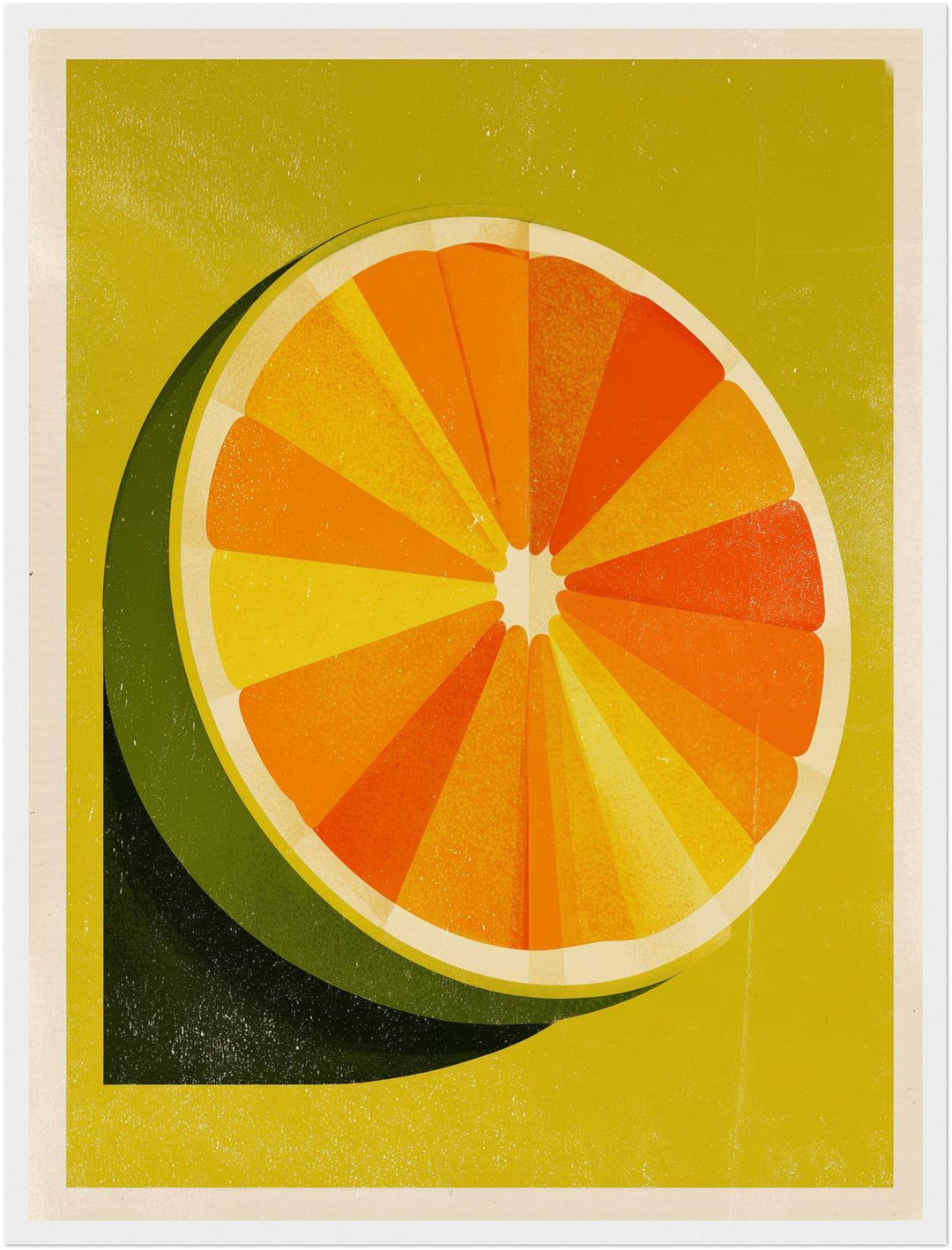 Orangen Scheibe Grafik Poster Retro – mattes Kunstdruck-Papier – Ansicht 6