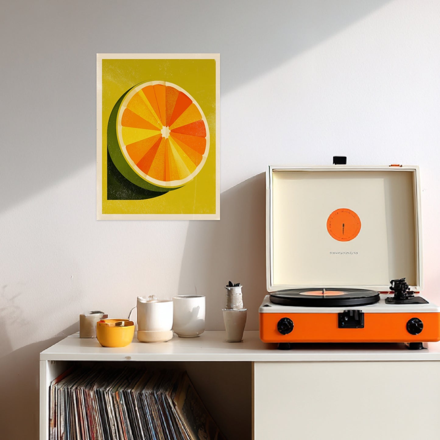 Orangen Scheibe Grafik Poster