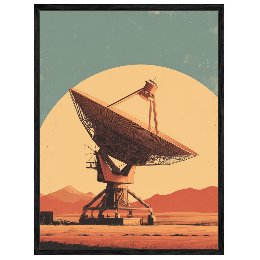 Parabolantenne Wüstenlandschaft Leinwandbild abstrakt – Leinwand auf Holzrahmen – Ansicht 4