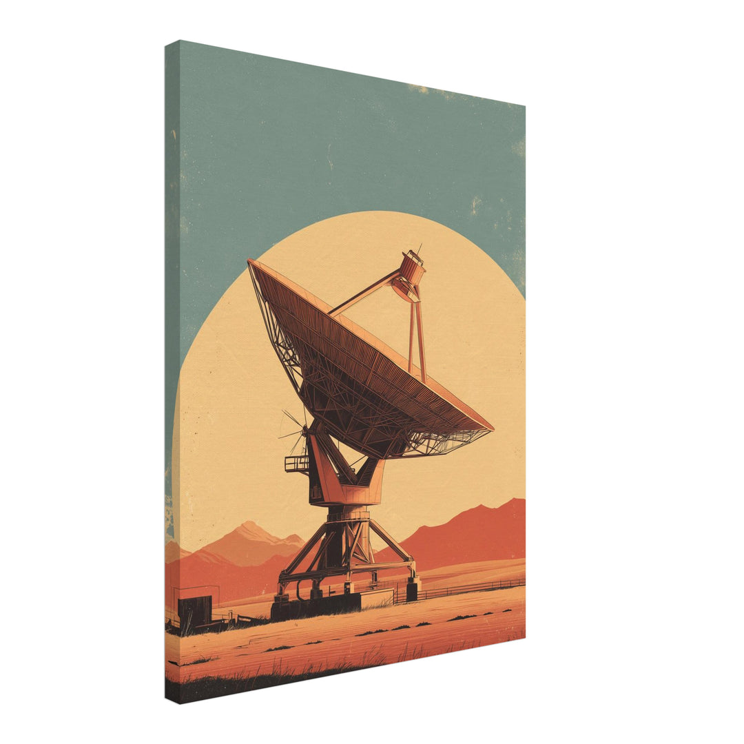 Parabolantenne Wüstenlandschaft Leinwandbild abstrakt – Leinwand auf Holzrahmen – Ansicht 2