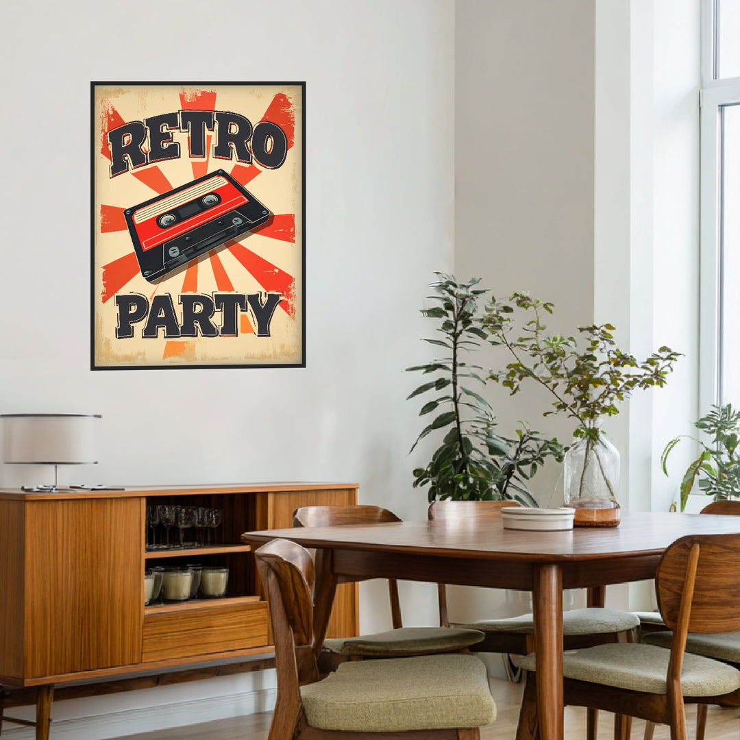 Retro Party Kassette Poster Retro – mattes Kunstdruck-Papier – Ansicht 4
