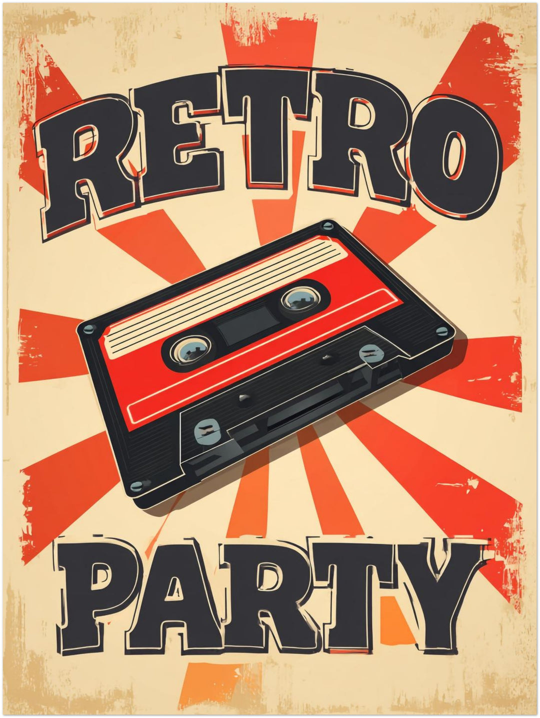 Retro Party Kassette Retro – Wandkunst