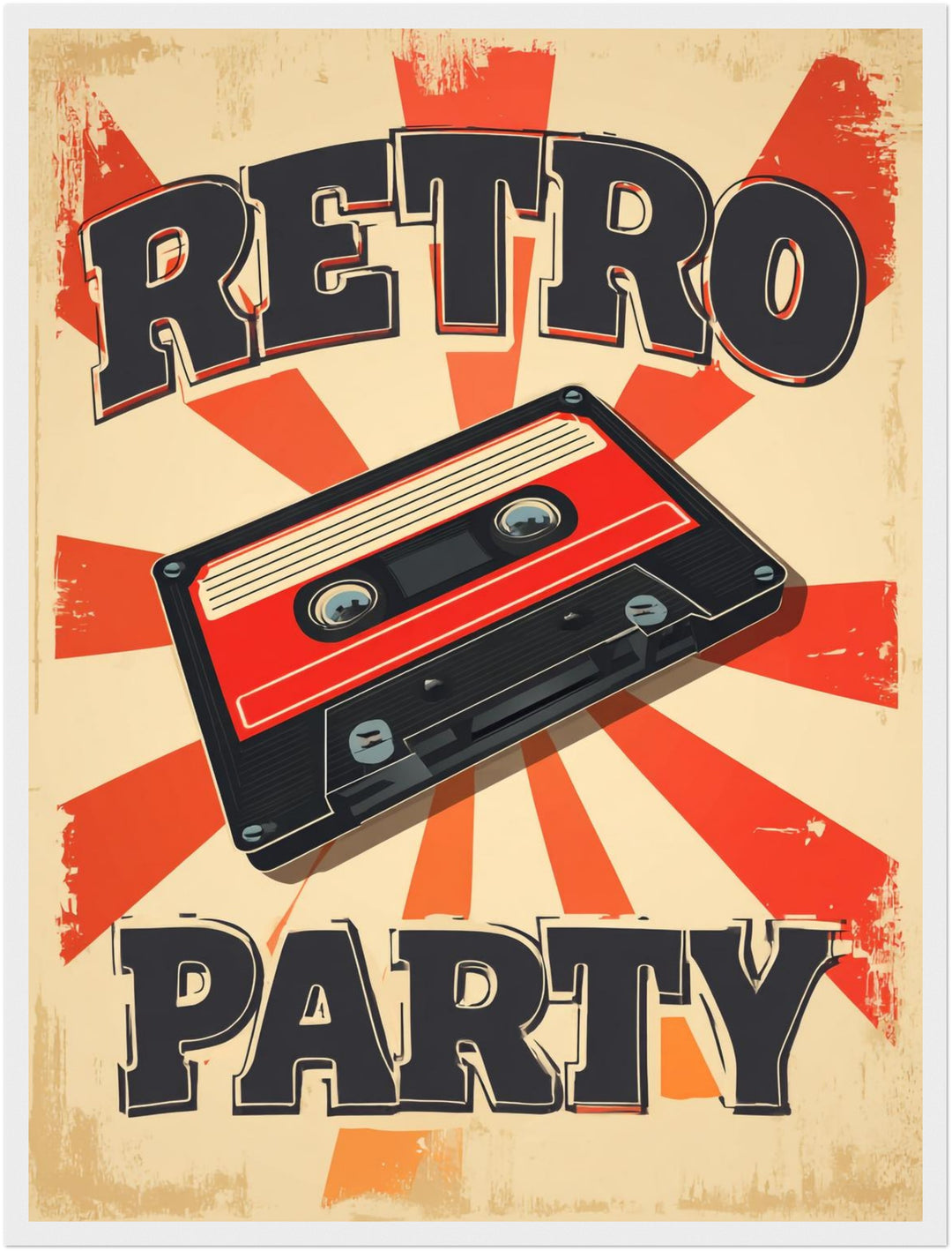 Retro Party Kassette Poster Retro – mattes Kunstdruck-Papier – Ansicht 6