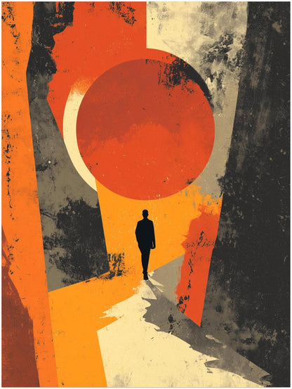 Person im Lichtkreis Poster