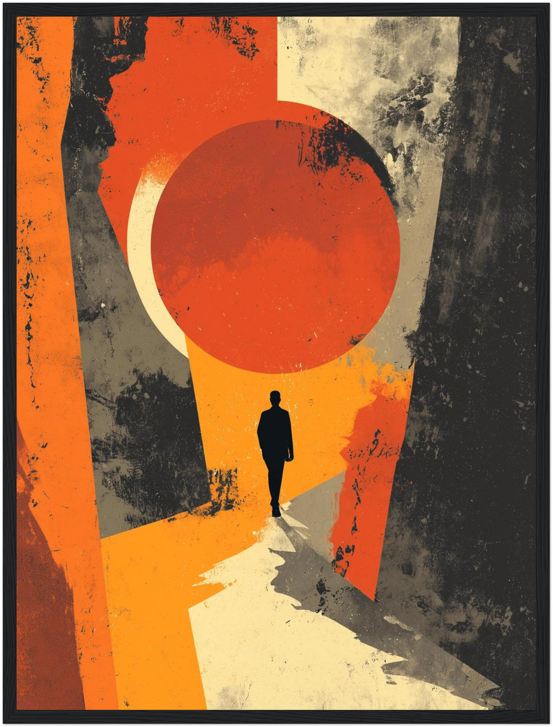 Person im Lichtkreis Poster abstrakt – mattes Kunstdruck-Papier – Ansicht 5