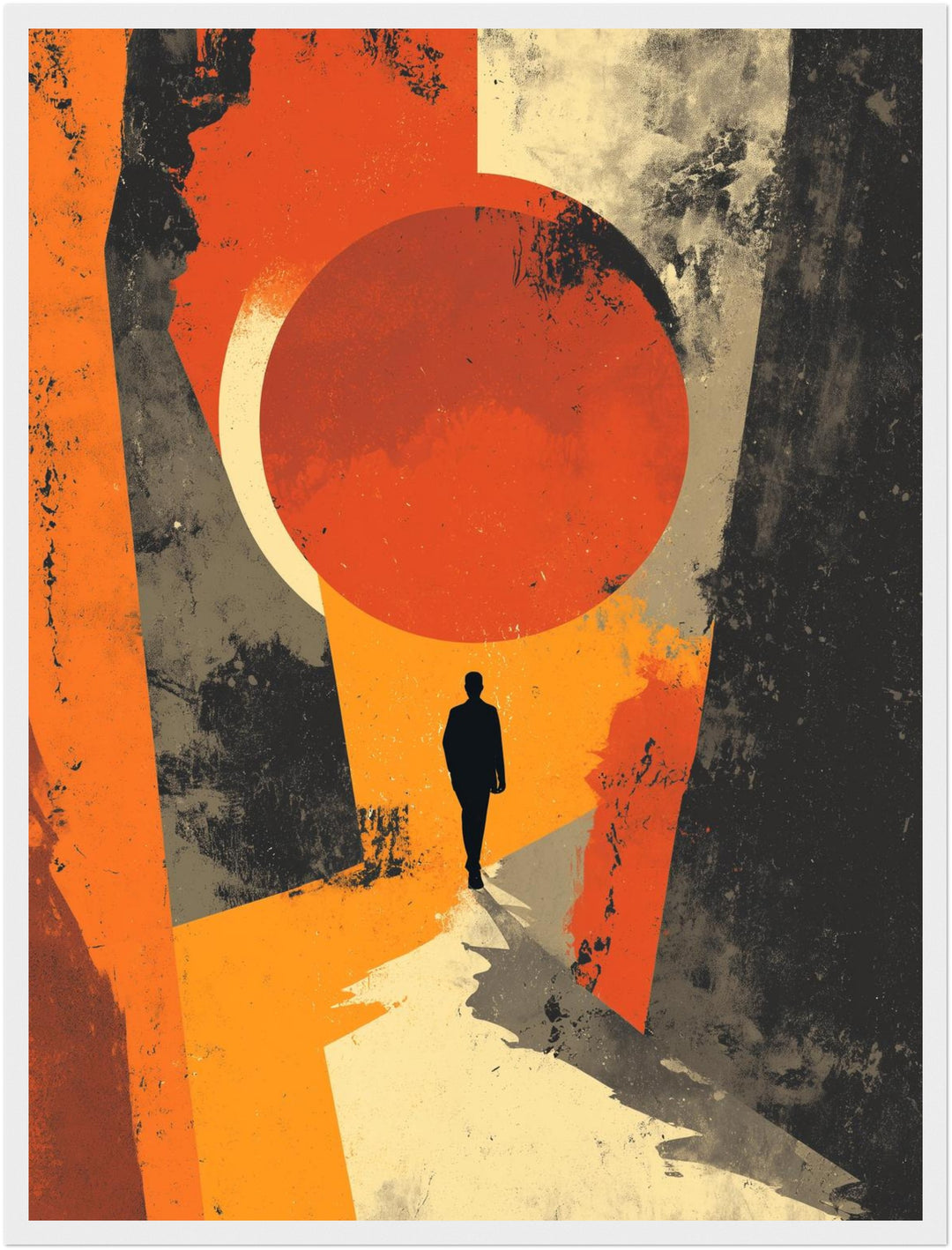Person im Lichtkreis Poster abstrakt – mattes Kunstdruck-Papier – Ansicht 4