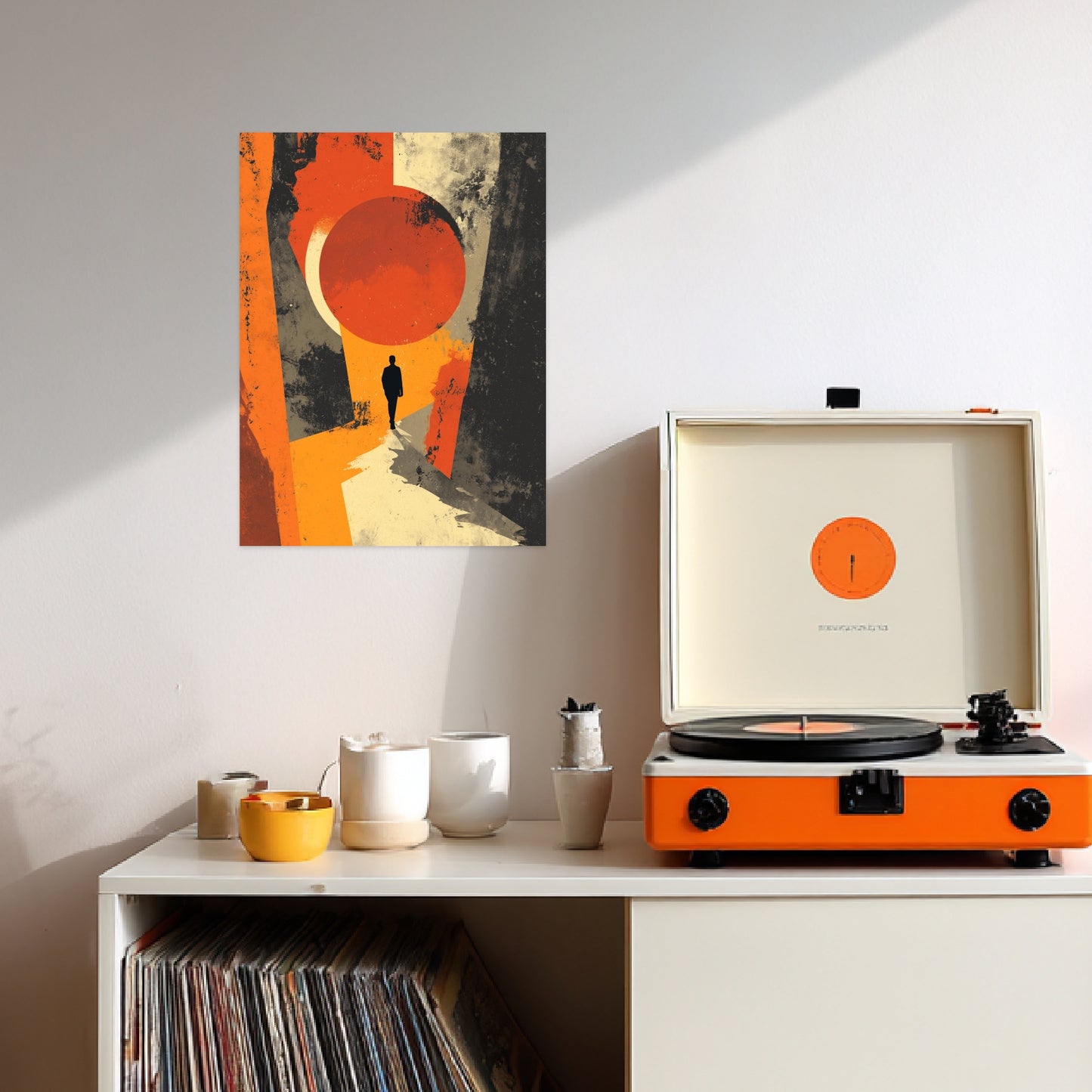 Person im Lichtkreis Poster