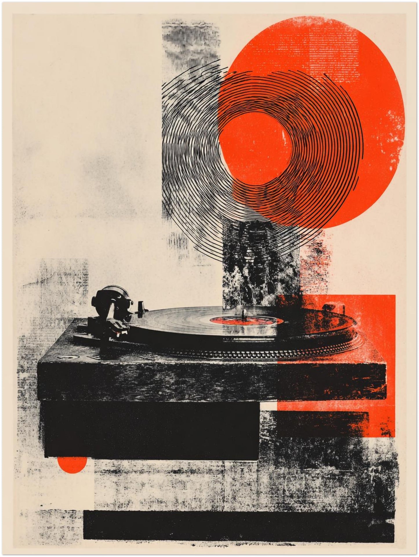 Plattenspieler mit Kreisformen Poster