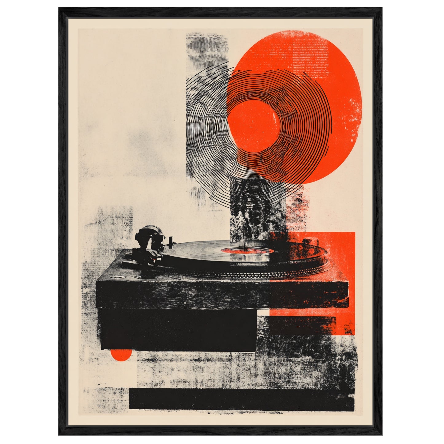 Plattenspieler mit Kreisformen Leinwandbild