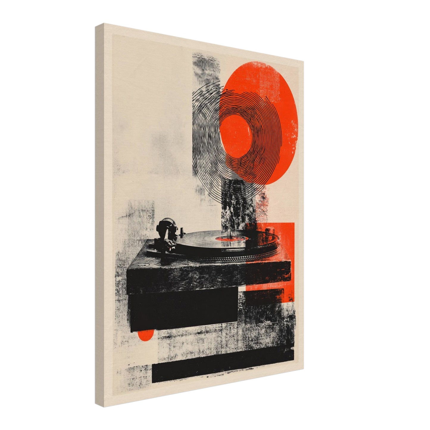 Plattenspieler mit Kreisformen Leinwandbild