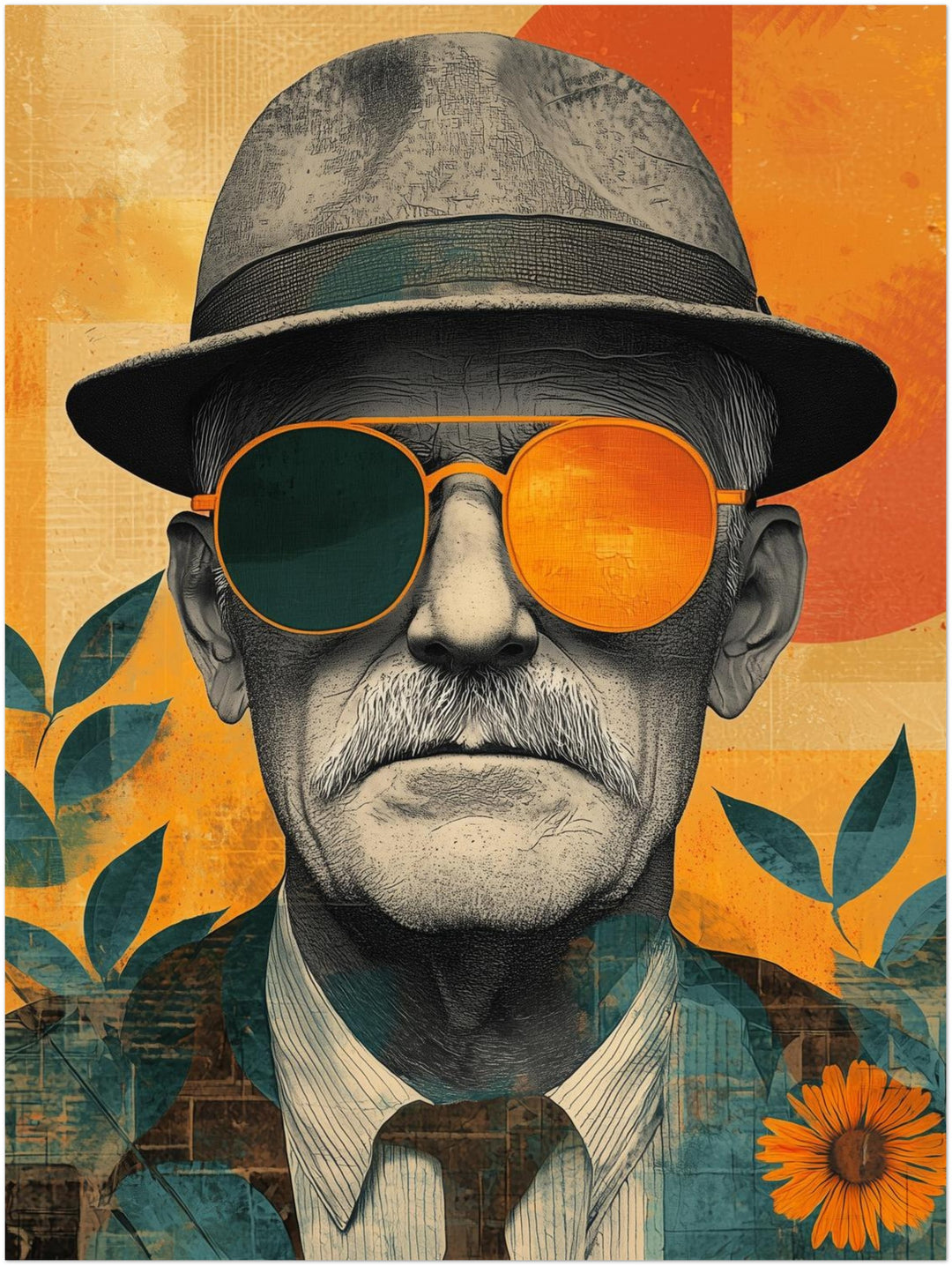 Retro Sonnenbrille Retro – Wandkunst