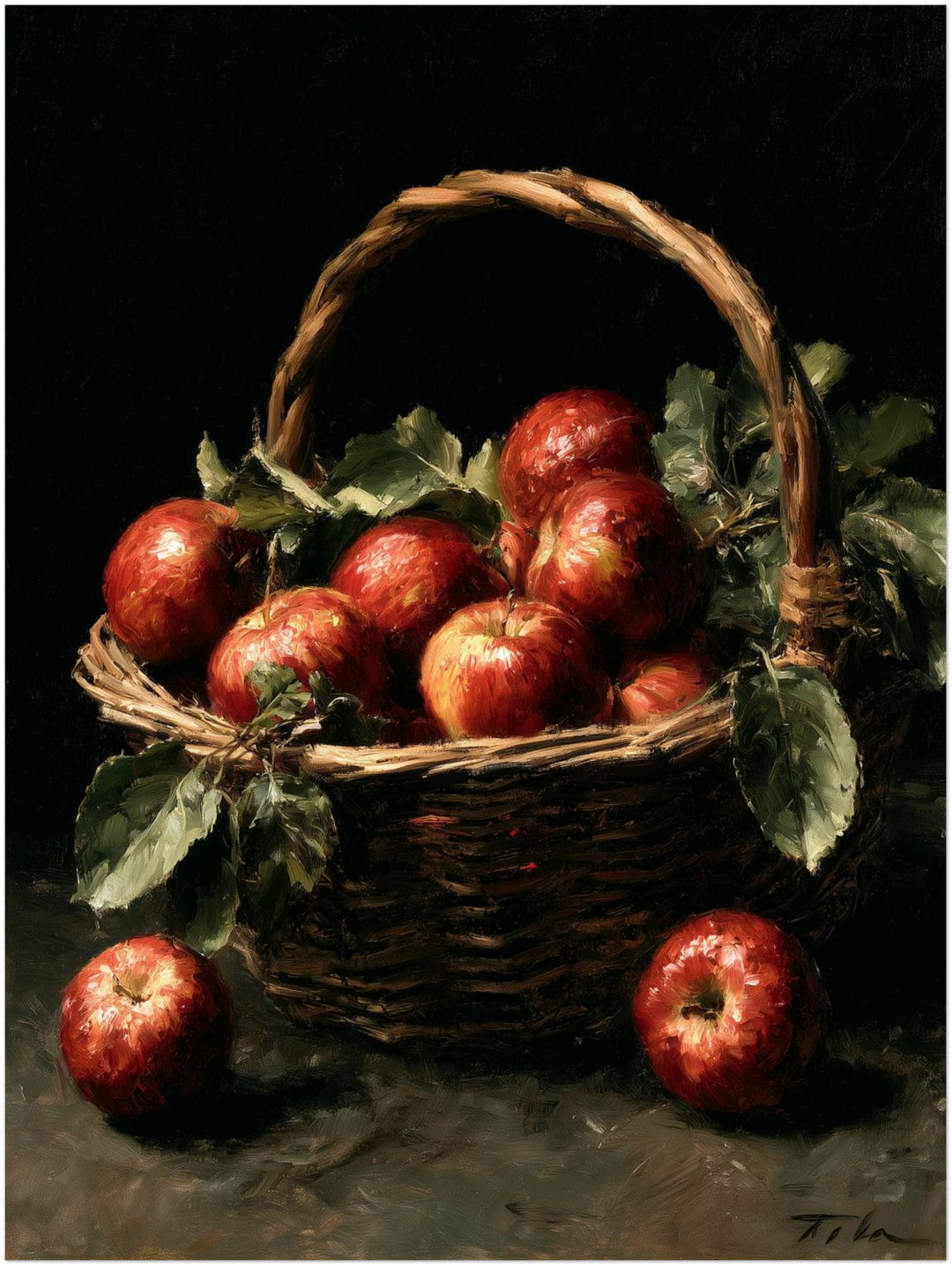 Äpfel im Weidenkorb Poster – Ohne Rahmen – Produktfoto