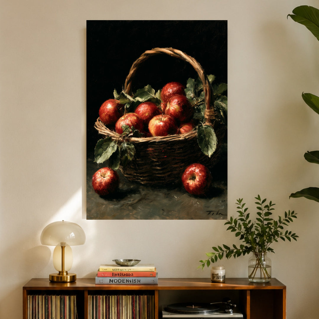 Äpfel im Weidenkorb Poster – Ohne Rahmen – Produktfoto