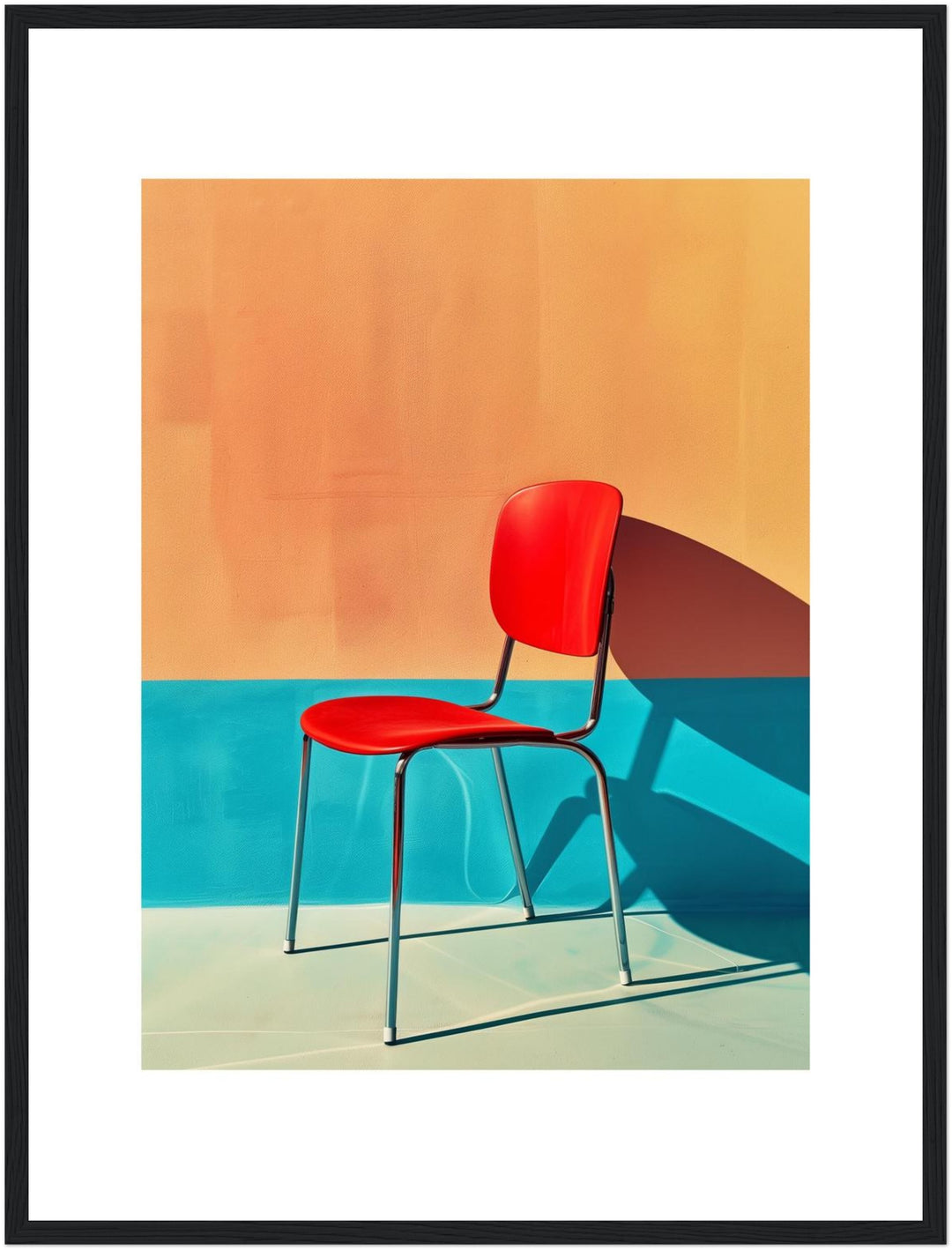 Roter Stuhl minimalistisch Poster Retro – mattes Kunstdruck-Papier – Ansicht 5