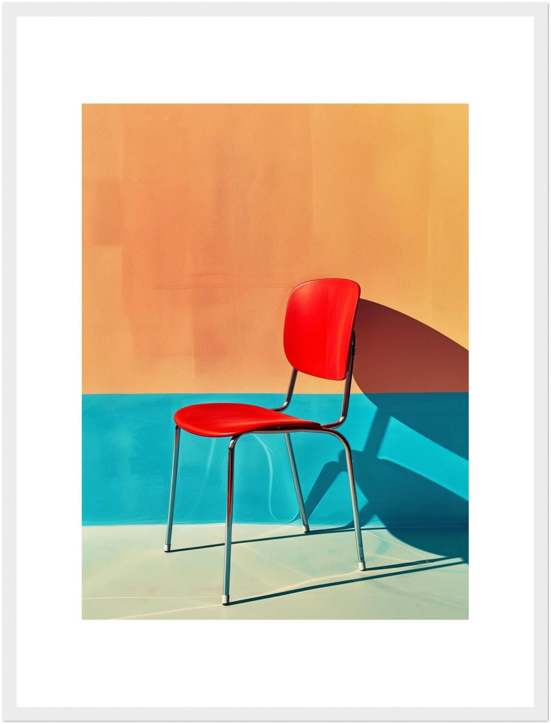 Roter Stuhl minimalistisch Poster Retro – mattes Kunstdruck-Papier – Ansicht 6
