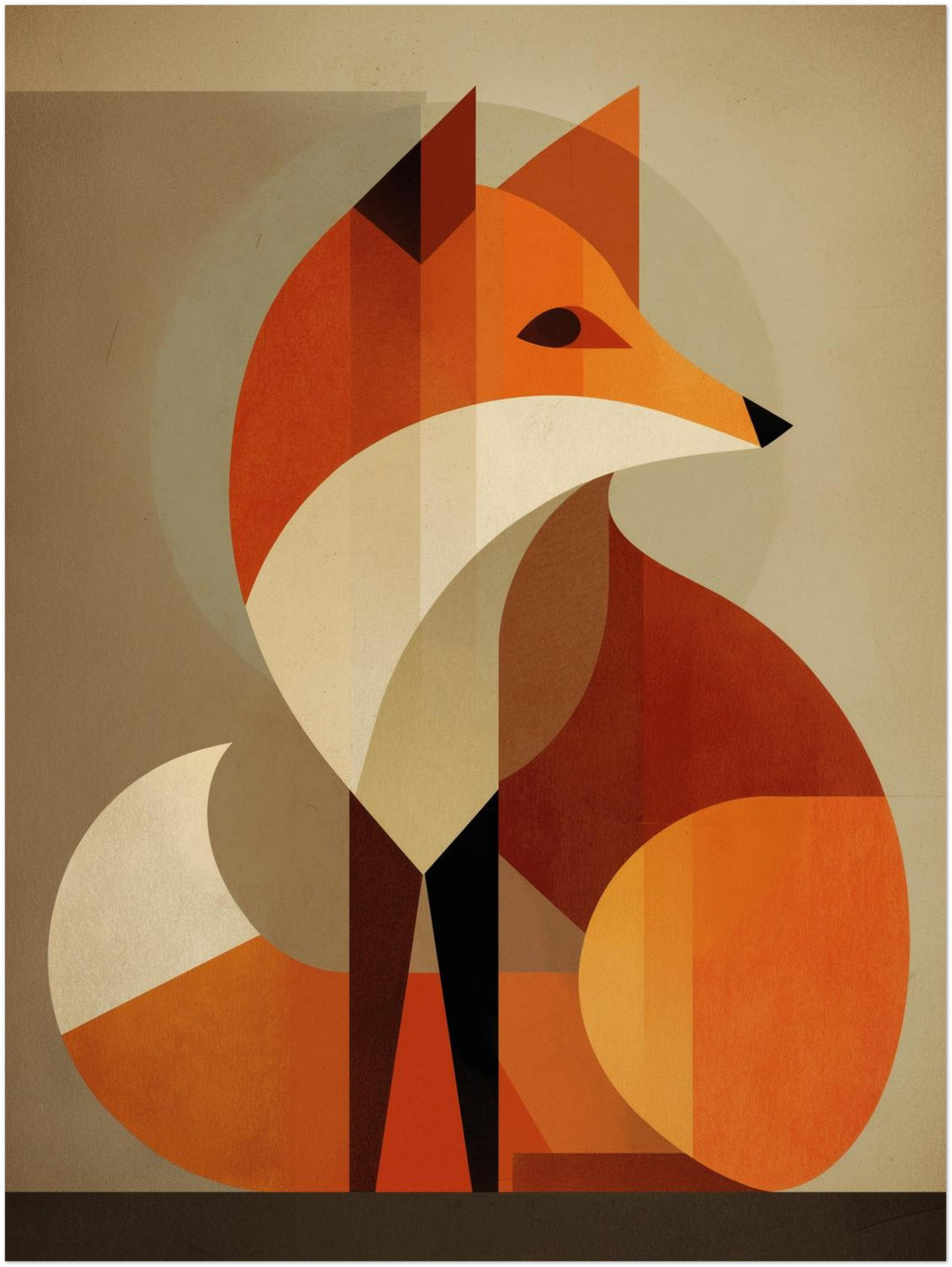 Ruhender Fuchs abstrakt – Wandkunst