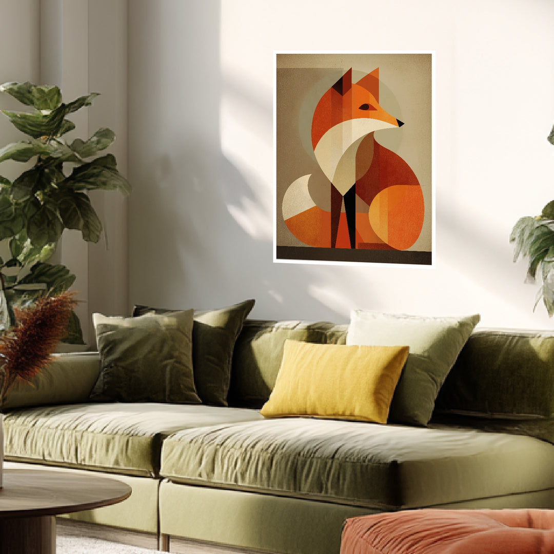 Ruhender Fuchs Poster abstrakt – mattes Kunstdruck-Papier – Ansicht 6