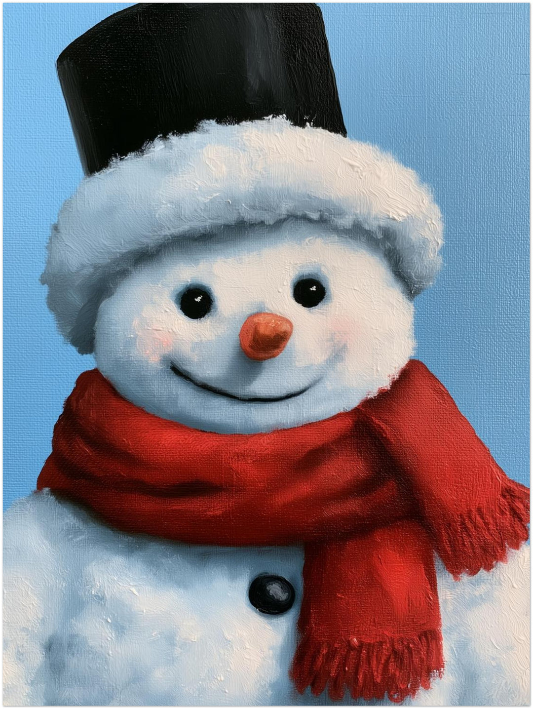 Schneemann Ölgemälde Retro Poster – Ohne Rahmen – Produktfoto