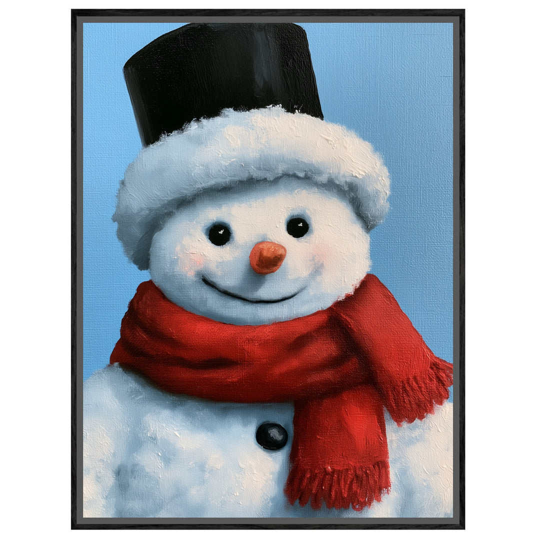 Schneemann Ölgemälde Retro Leinwandbild – Leinwandbild