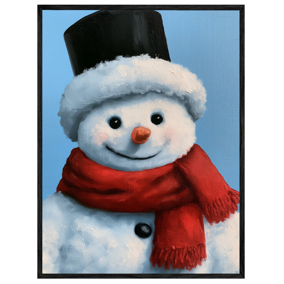 Schneemann Ölgemälde Retro Leinwand