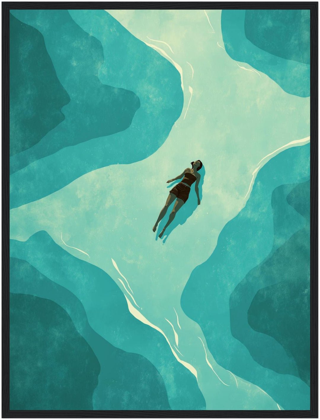 Schwimmende Person Wasser Poster abstrakt – mattes Kunstdruck-Papier – Ansicht 5