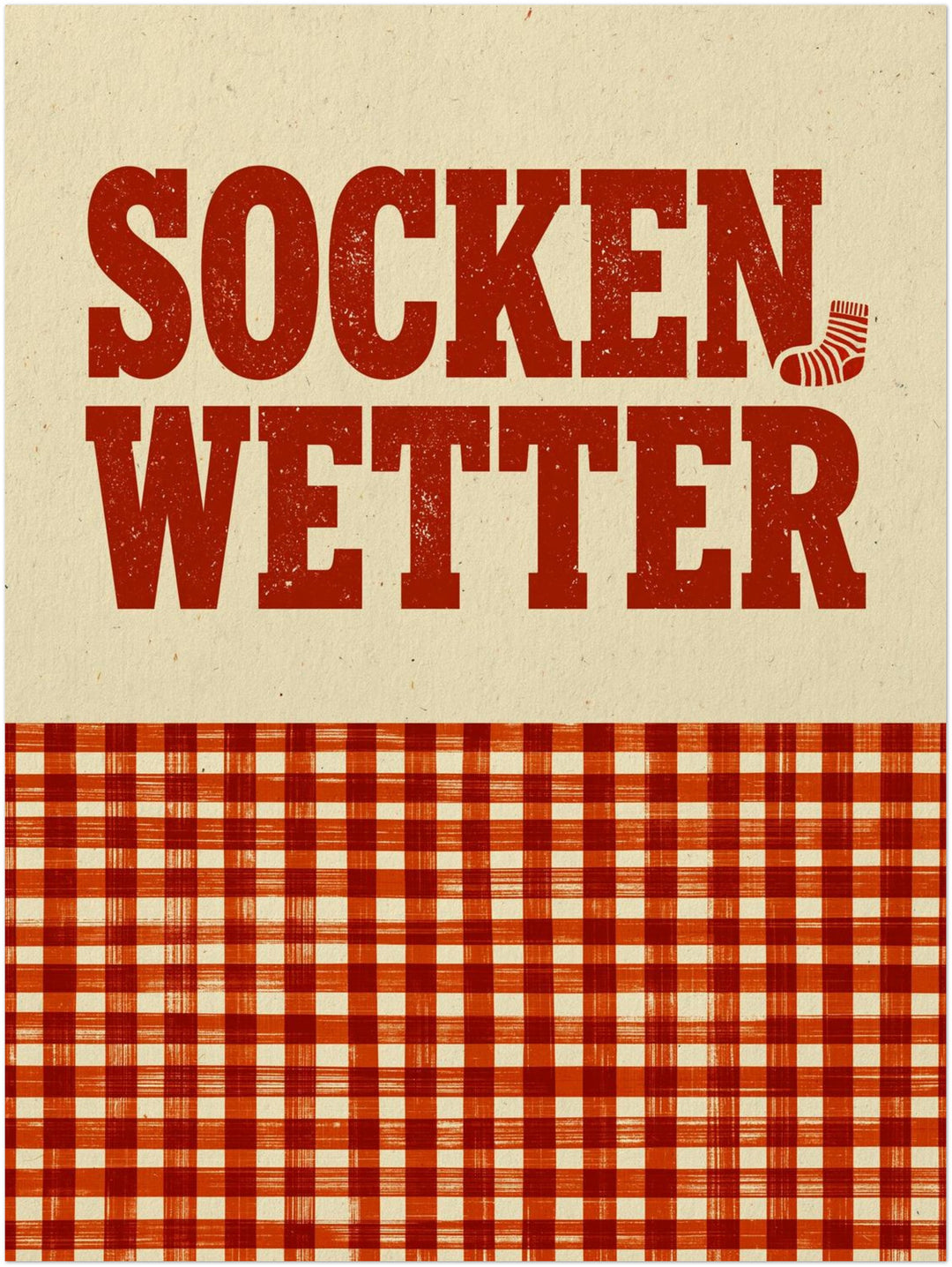 Sockenwetter Retro Karomuster Poster – Ohne Rahmen – Produktfoto
