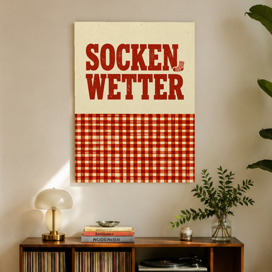 Sockenwetter Retro Karomuster Poster – Ohne Rahmen – Produktfoto