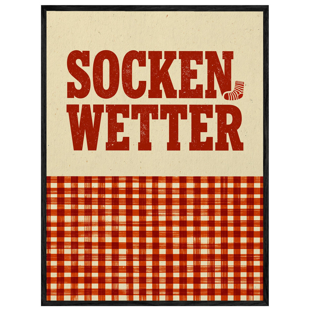 Sockenwetter Retro Karomuster Leinwandbild – Leinwandbild