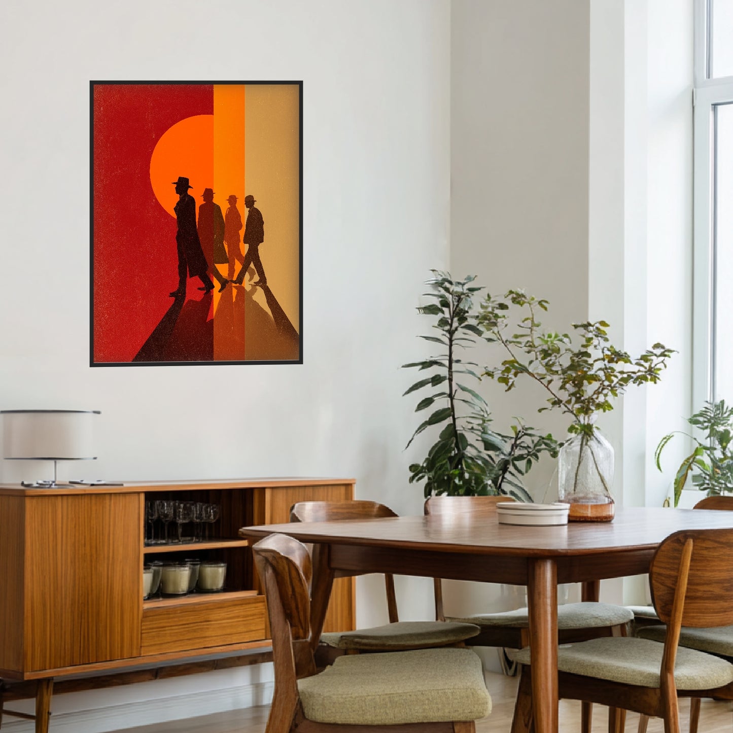 Vier Männer Silhouetten Poster
