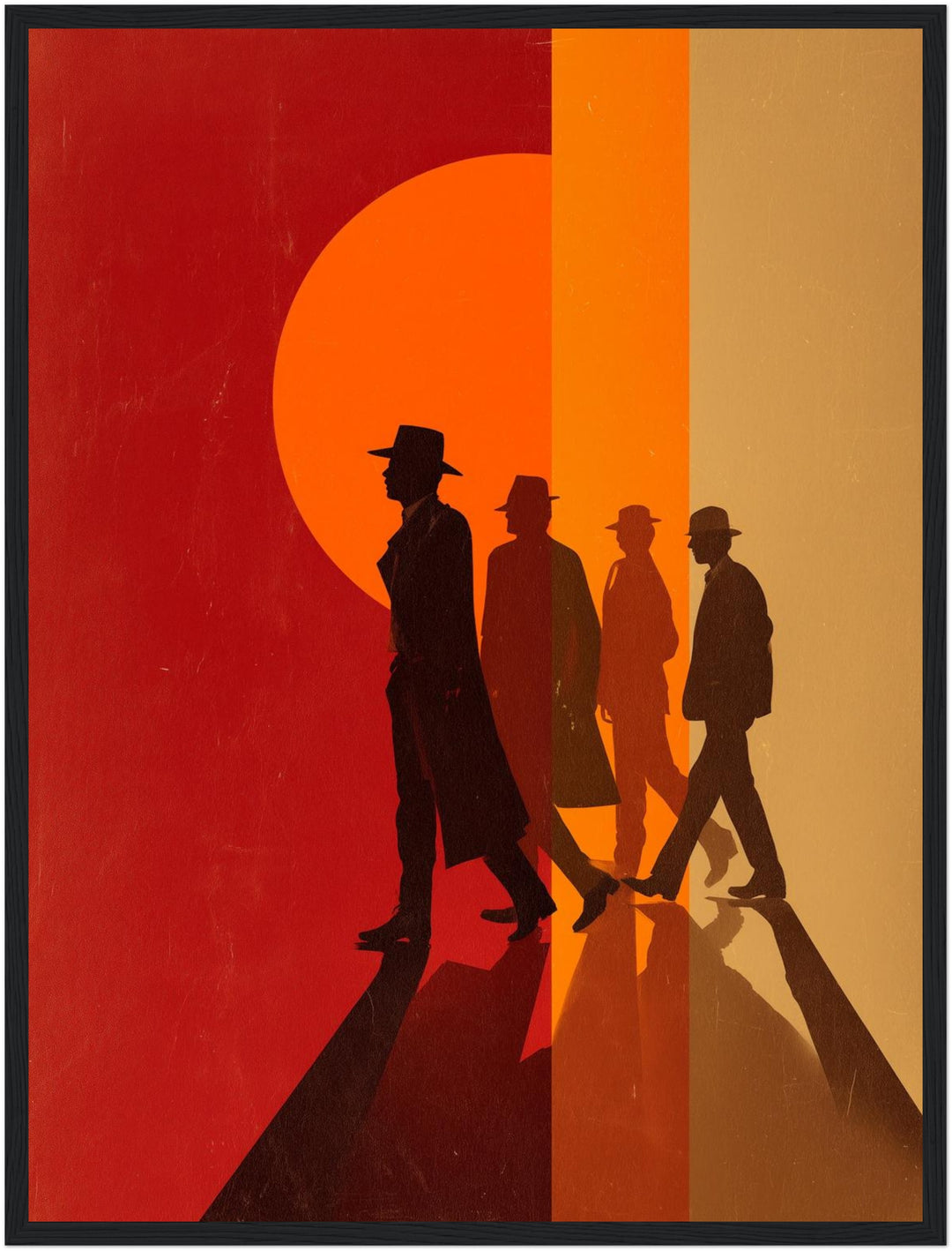 Vier Männer Silhouetten Poster Retro – mattes Kunstdruck-Papier – Ansicht 5