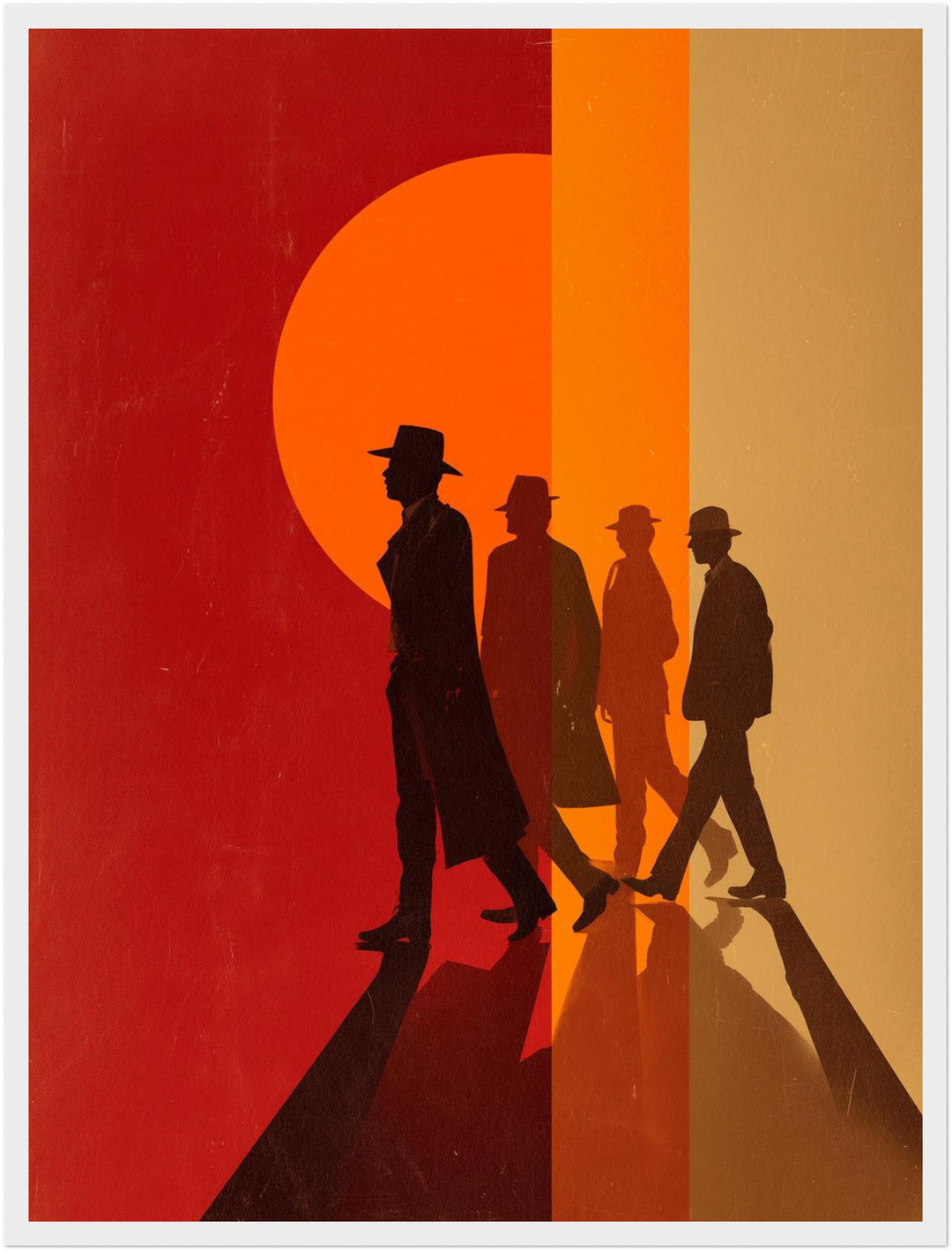 Vier Männer Silhouetten Poster Retro – mattes Kunstdruck-Papier – Ansicht 6