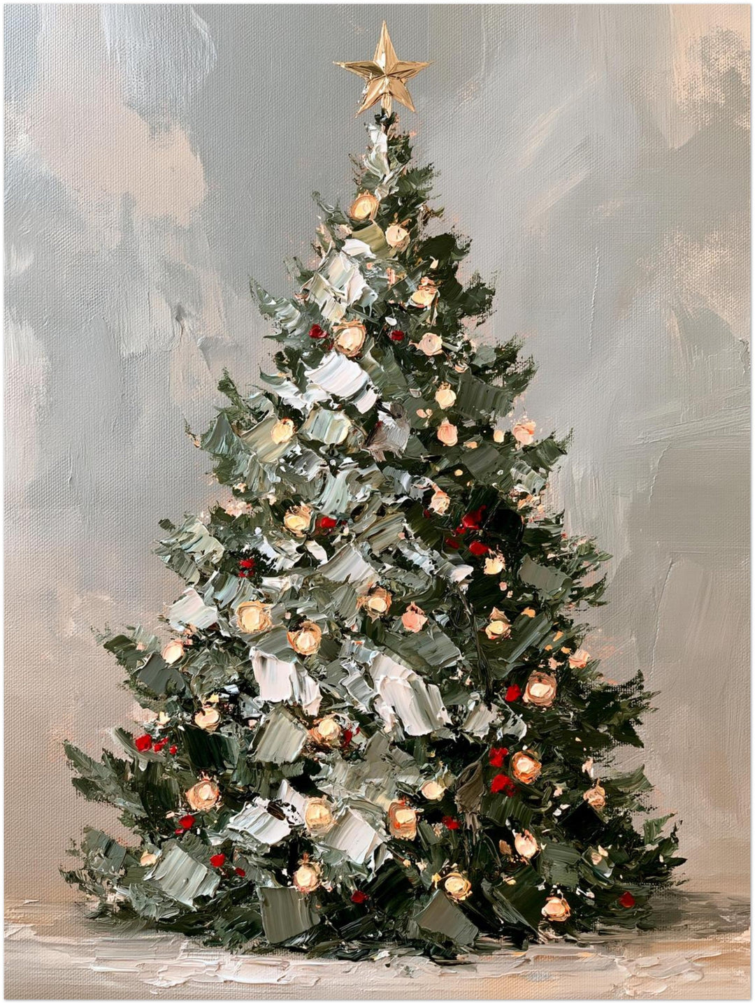 Leuchtender Weihnachtsbaum Retro – Einzelmotiv aus dem 3er Poster Set