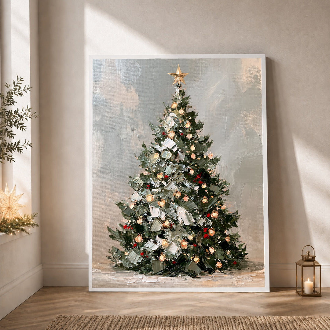 Leuchtender Weihnachtsbaum Retro Poster
