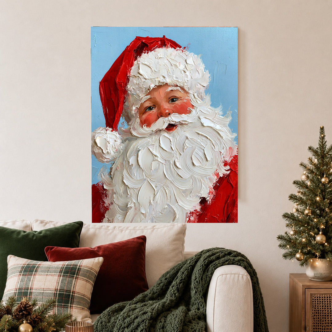 Froher Weihnachtsmann Retro Poster – Ohne Rahmen – Produktfoto
