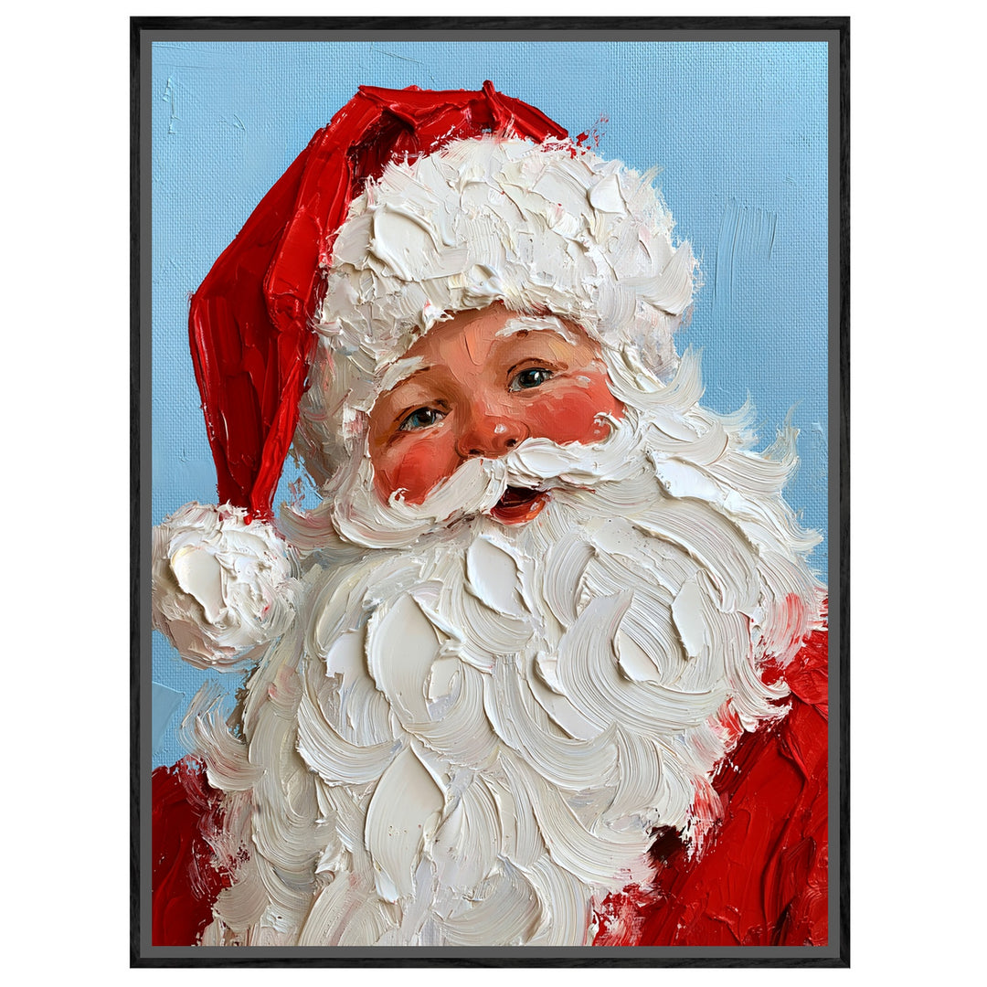 Froher Weihnachtsmann Retro Leinwandbild – Leinwandbild