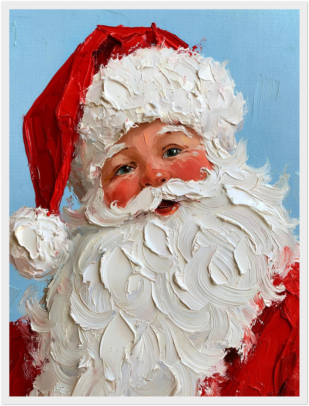 Froher Weihnachtsmann Retro Poster – Weißer Rahmen – Produktfoto