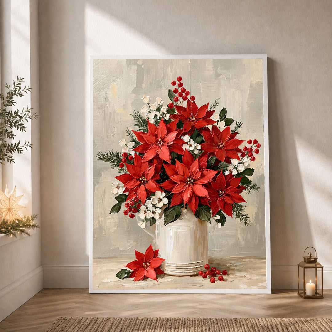 Weihnachtliche Poinsettien im Krug Poster
