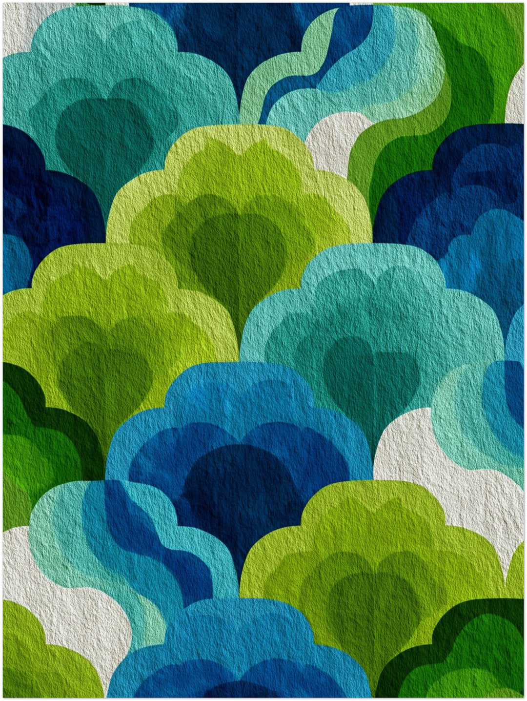 Wolken Formen Muster Retro – Wandkunst