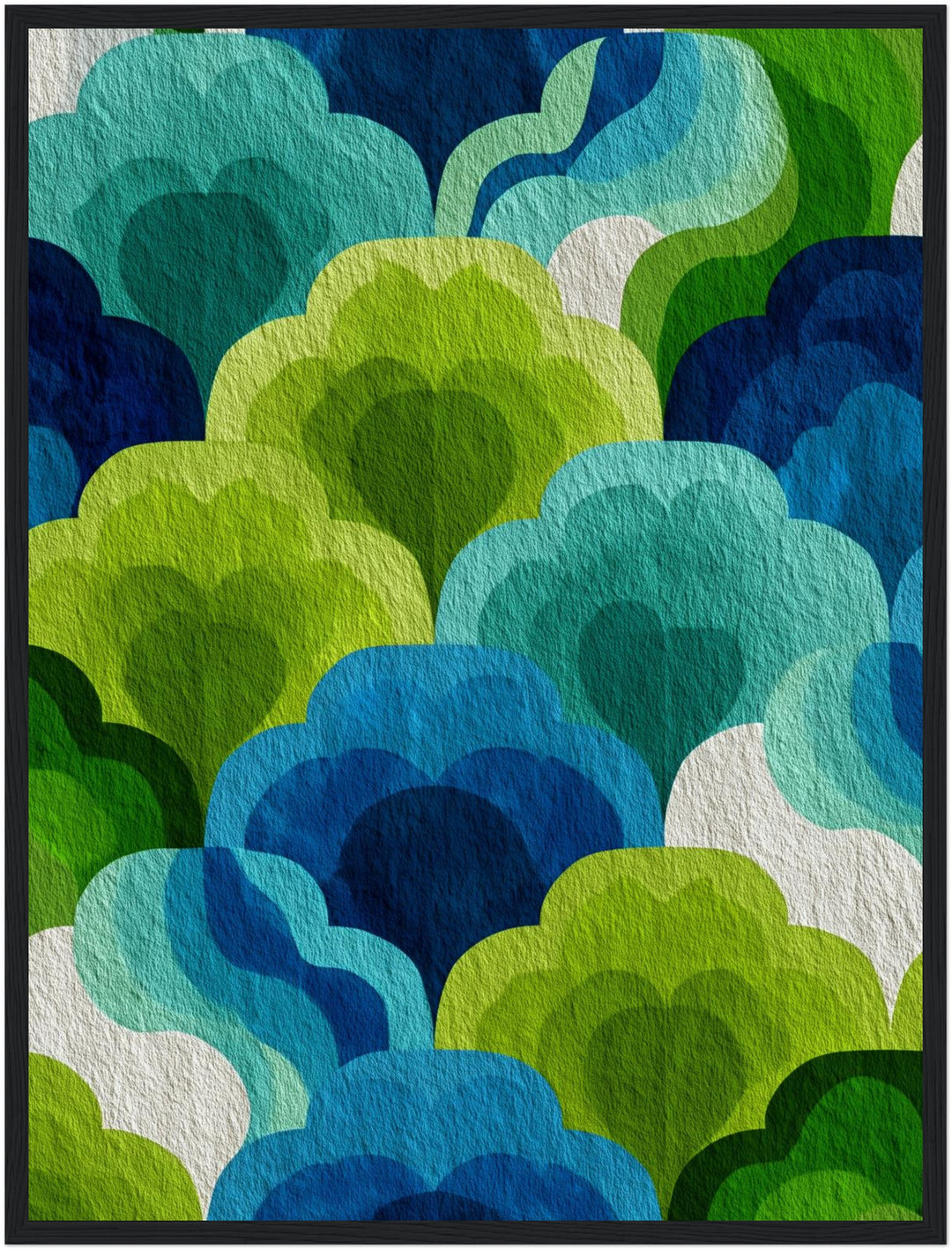 Wolken Formen Muster Poster Retro – mattes Kunstdruck-Papier – Ansicht 5