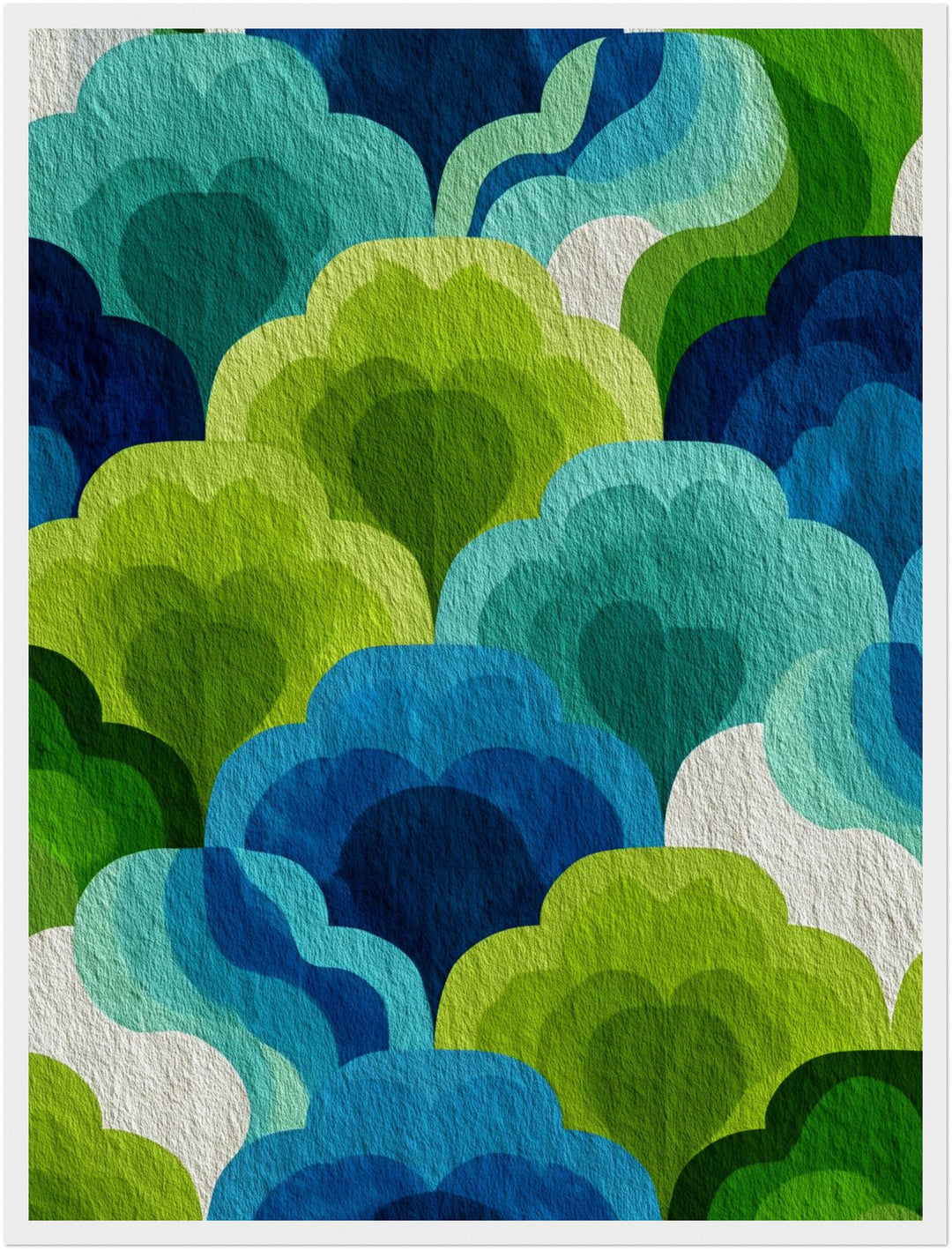 Wolken Formen Muster Poster Retro – mattes Kunstdruck-Papier – Ansicht 6