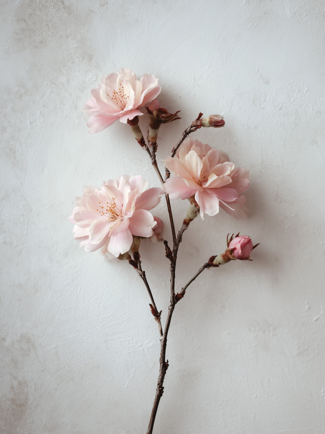 Rosa Blütenzweig  – Wandkunst